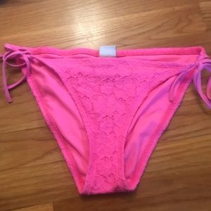 Abercrombie&Fitch pink lace string bikini bottoms